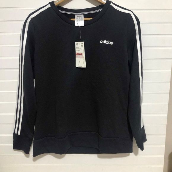 NWT Adidas 3 Stripe Crewneck Fitness Training Pullover Sweatshirt. 1305059 - Picture 2 of 4